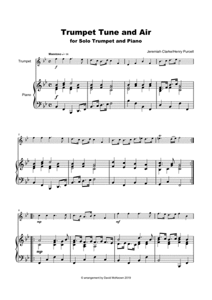 Trumpet Tune and Air, by Purcell; for solo Trumpet and Piano image number null