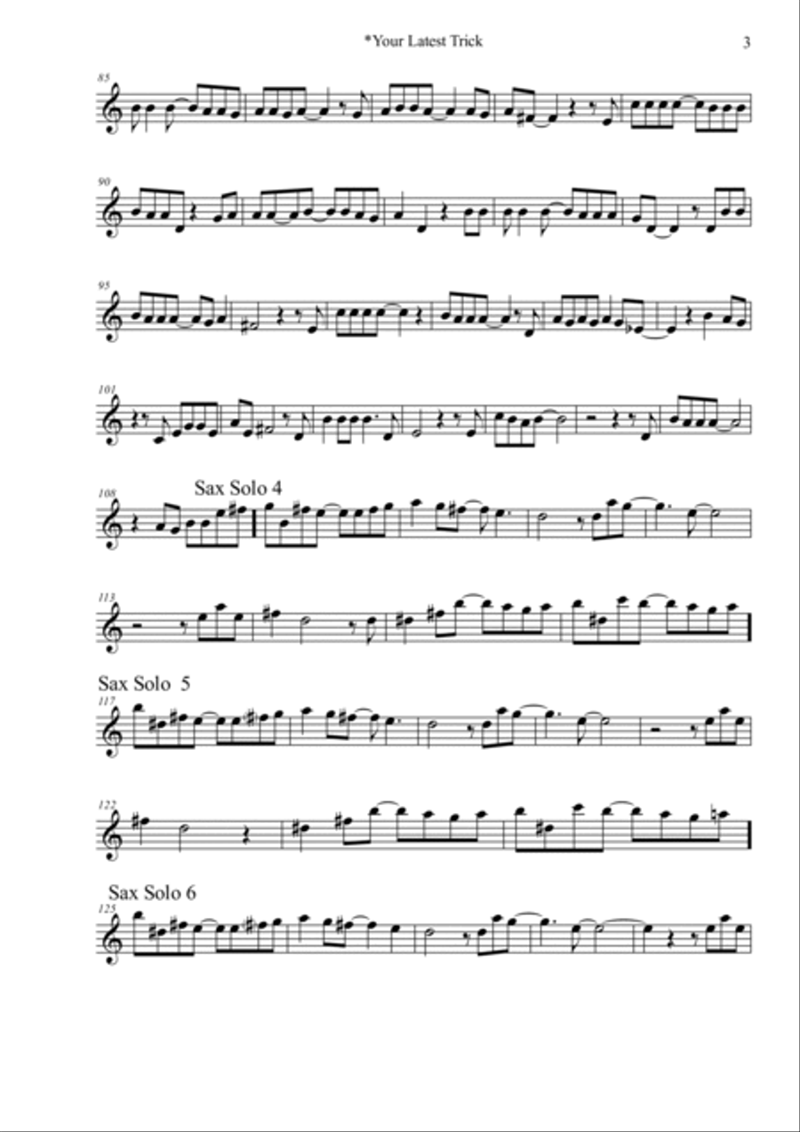 Your Latest Trick Your Latest Trick Tenor Saxophone scores gallery preview page 3