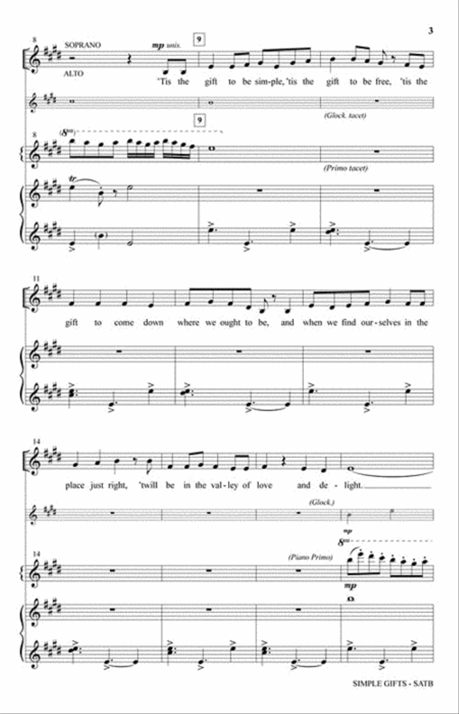 Simple Gifts 4-Part scores gallery preview page 3