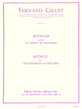 Book cover for Methode Pour Le Debut du Hautbois