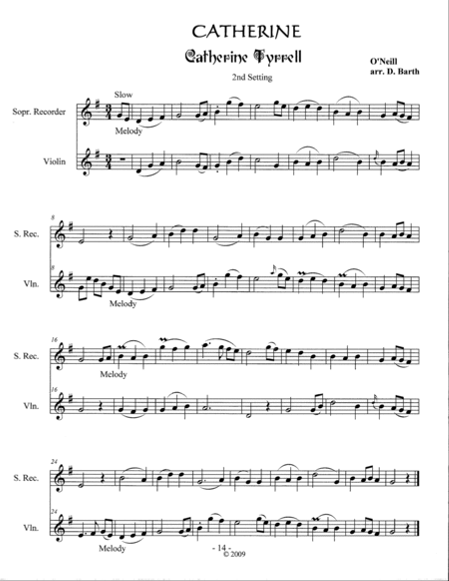 Catherine (3 Duos) Set of Parts scores gallery preview page 2