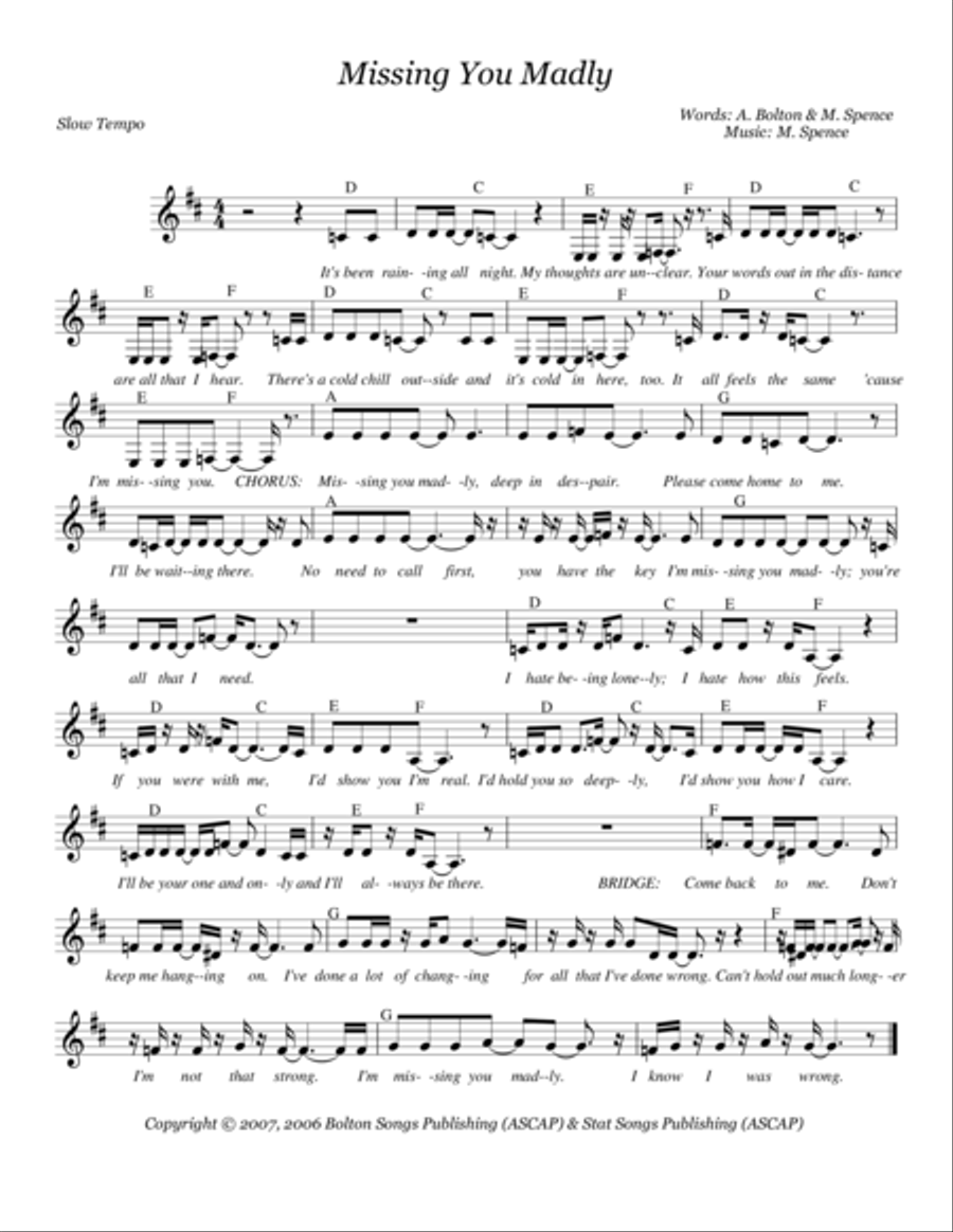 MISSING YOU MADLY Voice Solo scores gallery preview page 1