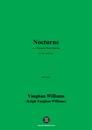 Book cover for Vaughan Williams-Nocturne(Whispers of heavenly death murmur'd I hear),in d minor