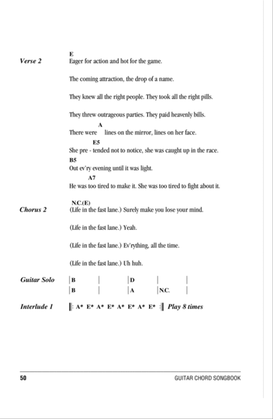 Life In The Fast Lane Life In The Fast Lane Acoustic Guitar scores gallery preview page 2