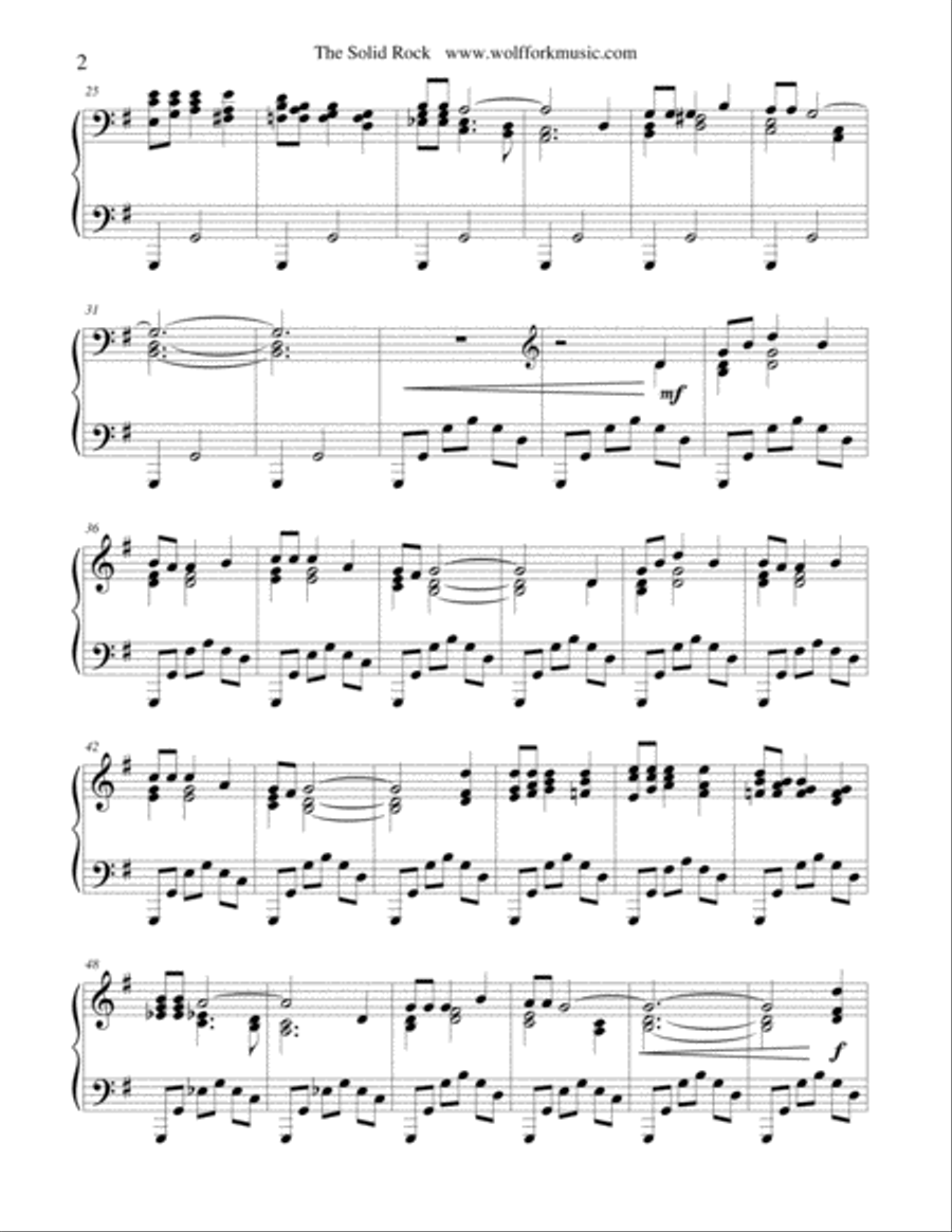 The Solid Rock The Solid Rock Piano Solo scores gallery preview page 2