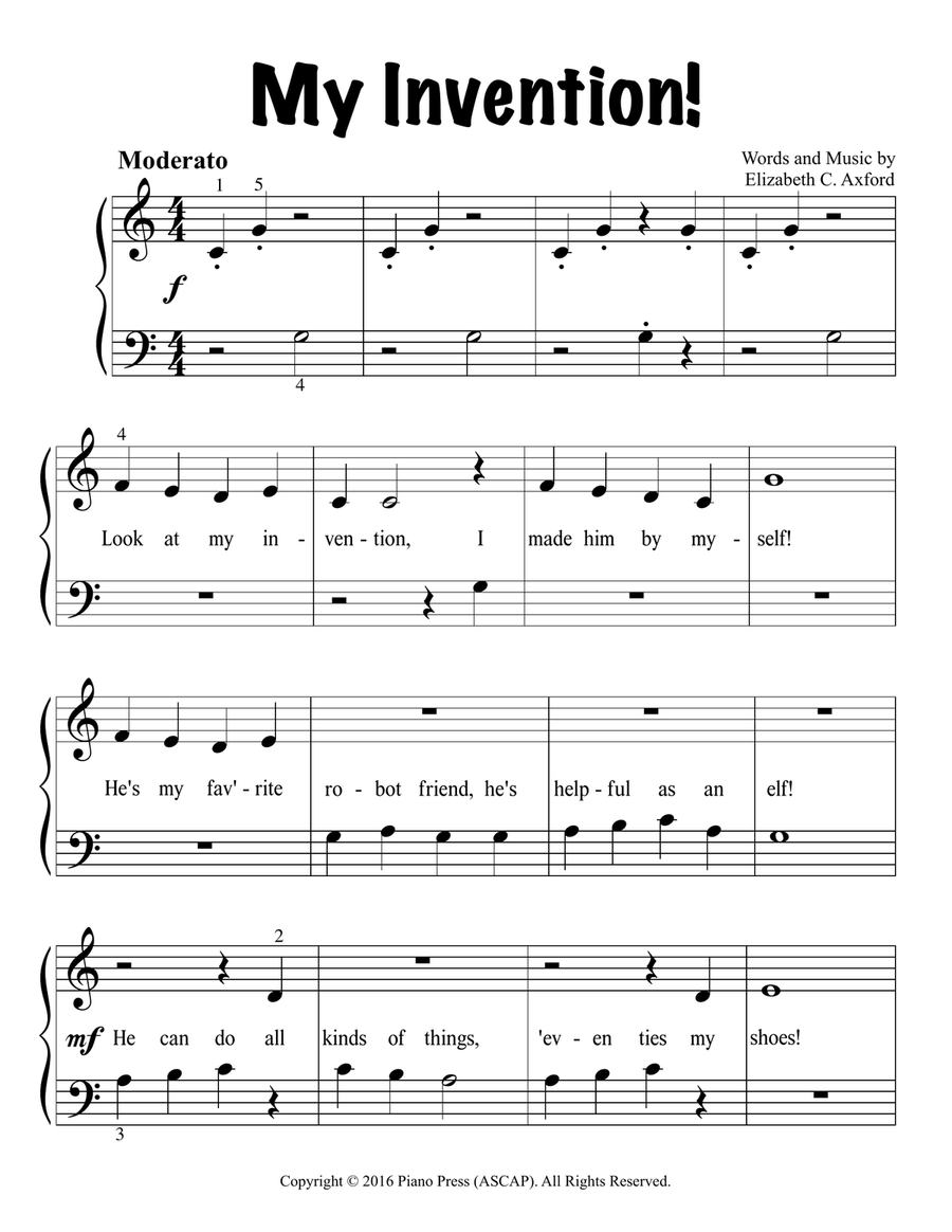 My Invention! Easy Piano scores gallery preview page 2