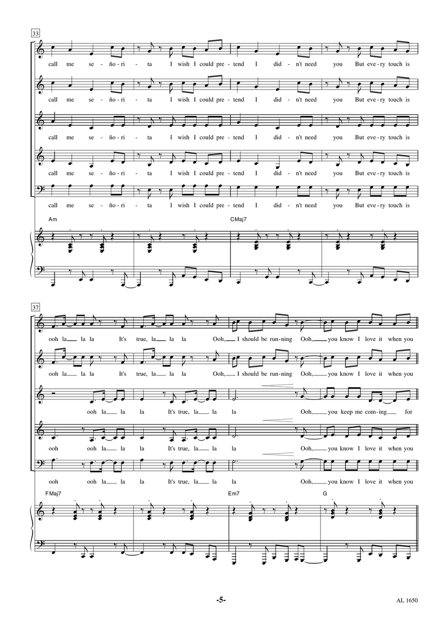 Senorita Choir scores gallery preview page 5