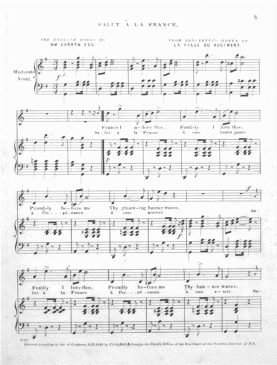 Salut `a la France. France, I adore thee Voice scores gallery preview page 2