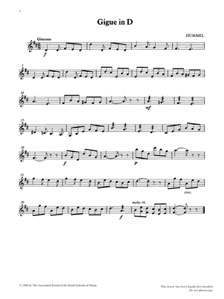 Gigue in D from Graded Music for Tuned Percussion, Book II