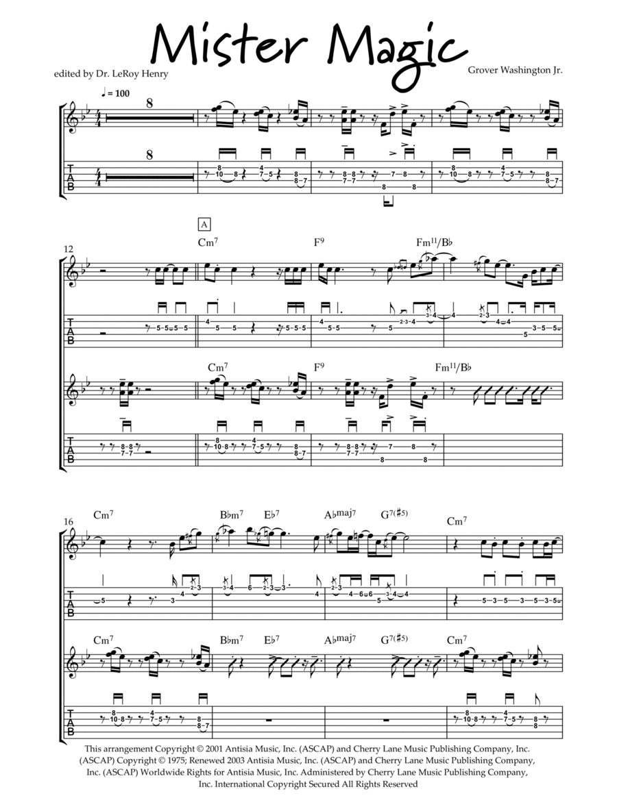 Mr. Magic Electric Guitar scores gallery preview page 1