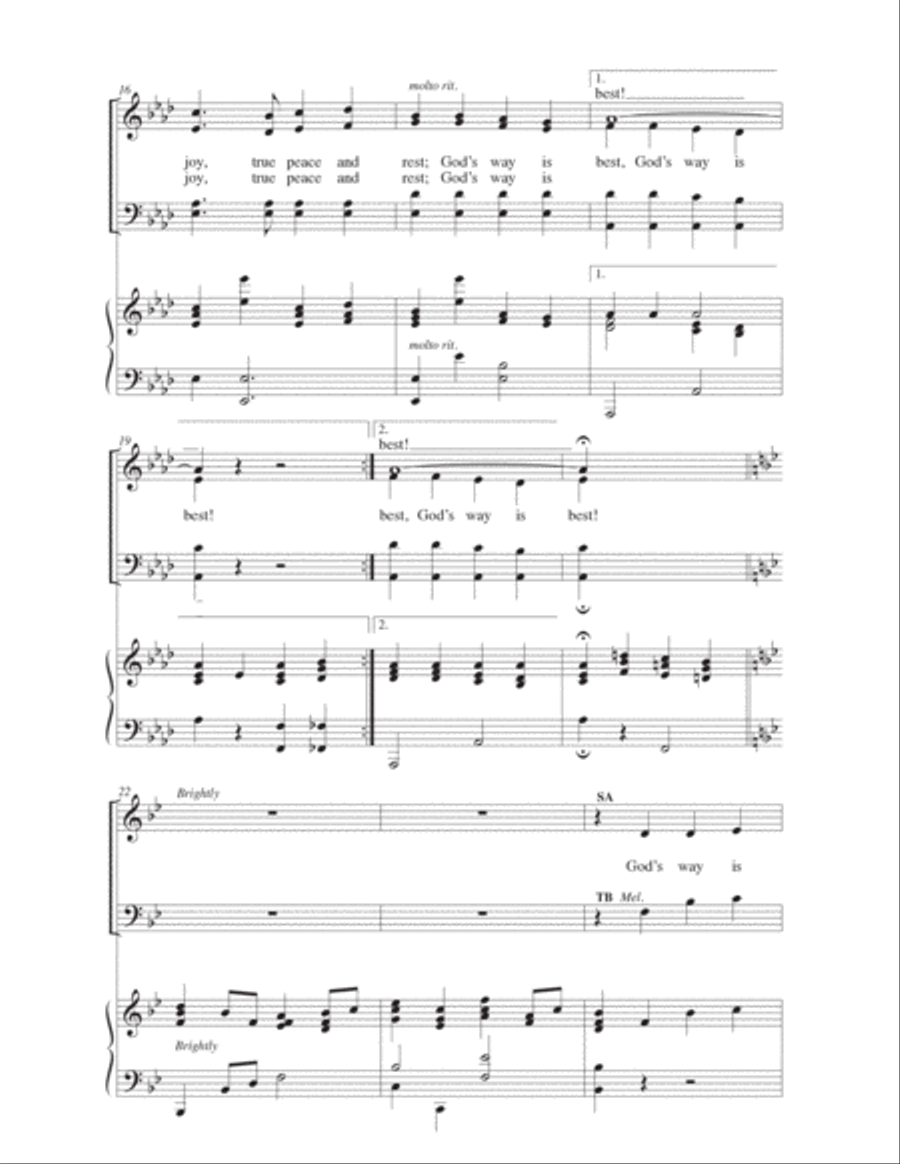 God's Way Is Best For Me 4-Part scores gallery preview page 3