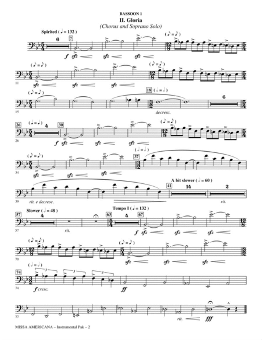 Missa Americana - Bassoon 1 Choir scores gallery preview page 2