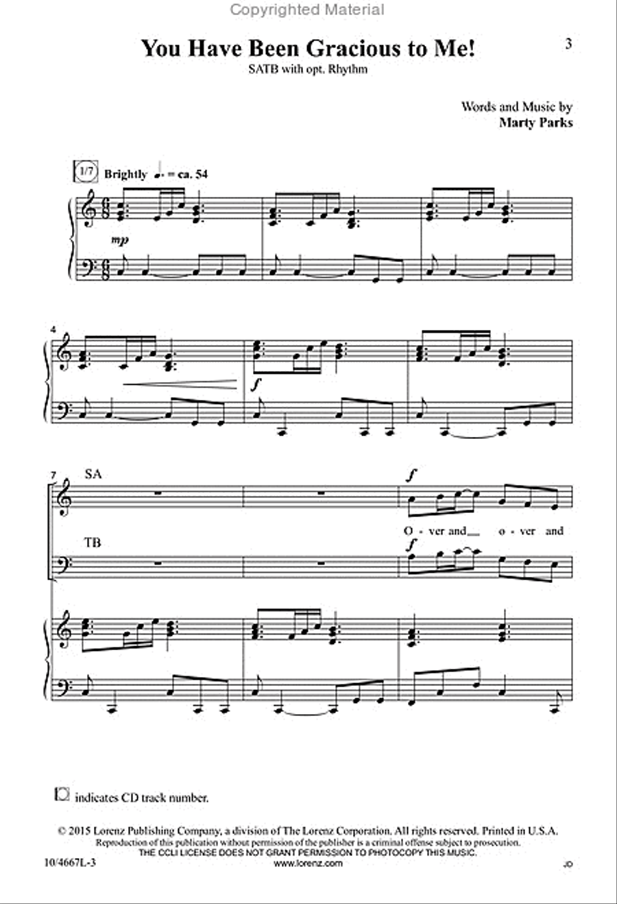 You Have Been Gracious to Me! 4-Part scores gallery preview page 2