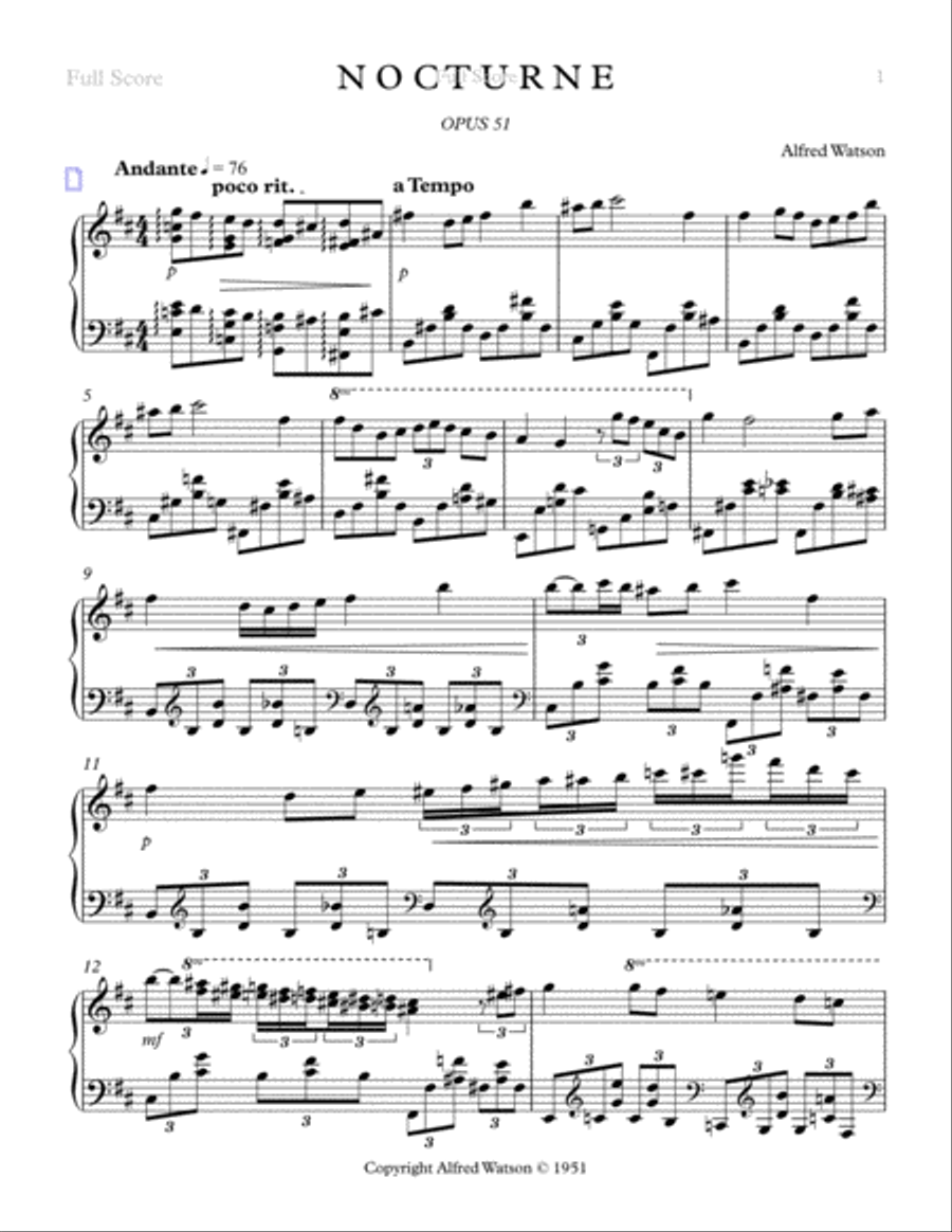 Nocturne Opus 51 Nocturne Opus 51 Piano Solo scores gallery preview page 3