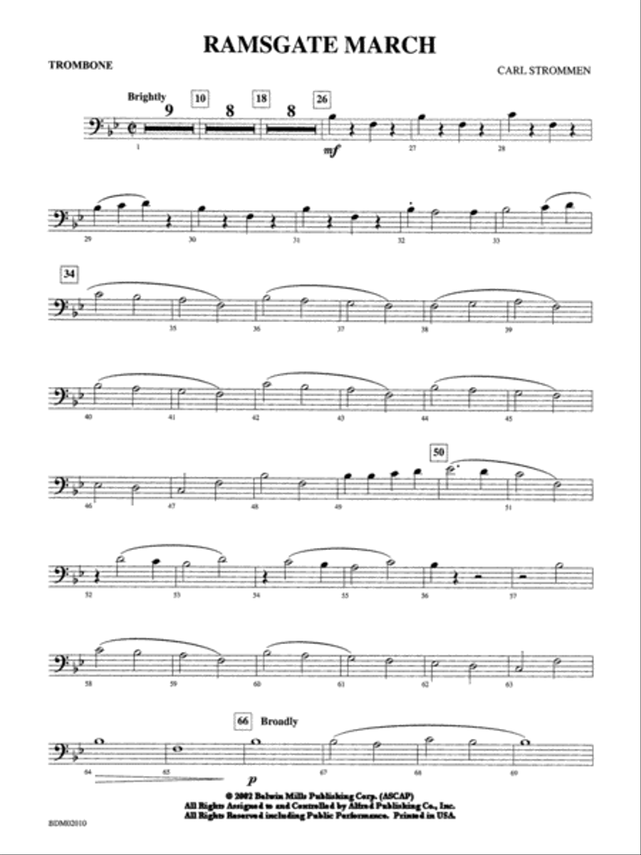 Ramsgate March: 1st Trombone Concert Band scores gallery preview page 1