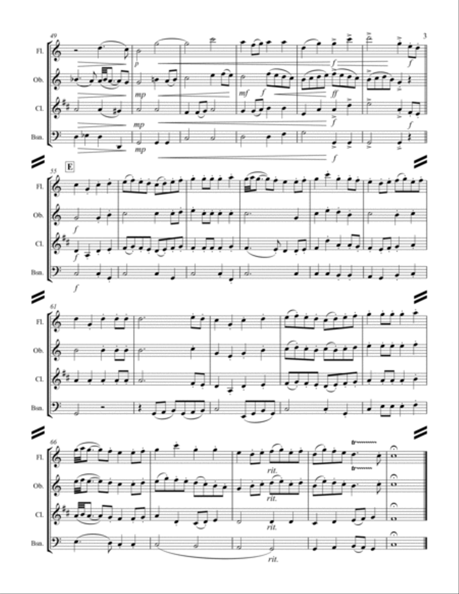 Rondeau from “Sinfonie de Fanfares” (for Woodwind Quartet) Woodwind Quartet scores gallery preview page 4