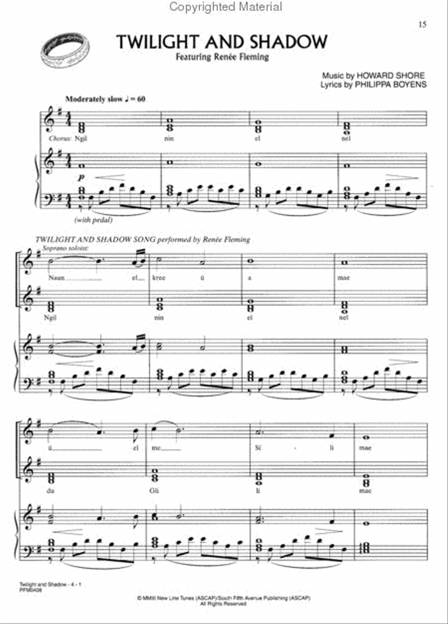 The Lord Of The Rings - The Return Of The King Piano, Vocal, Guitar scores gallery preview page 3