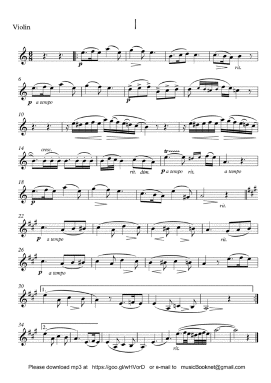 Violin Guitar duet Ι by Bergmiller String Duet scores gallery preview page 4
