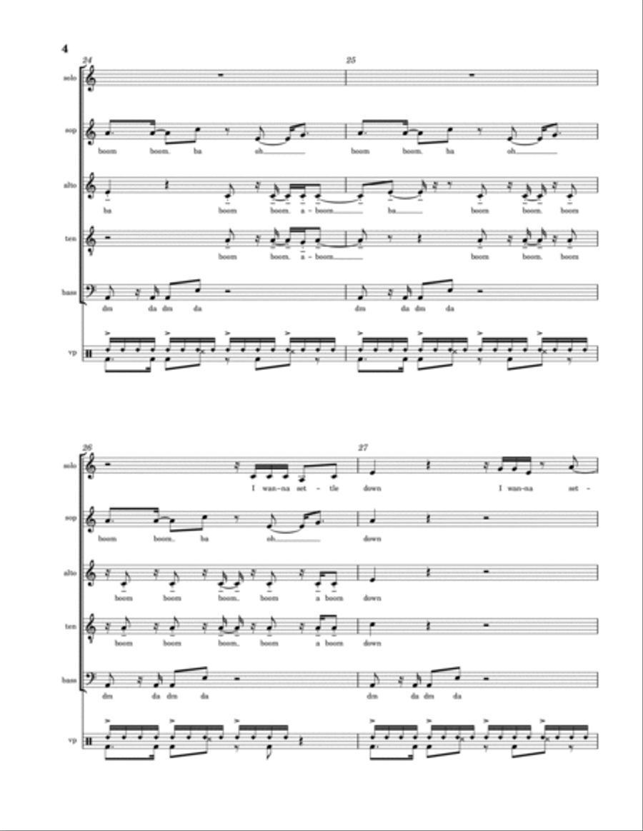 Settle Down 4-Part scores gallery preview page 4