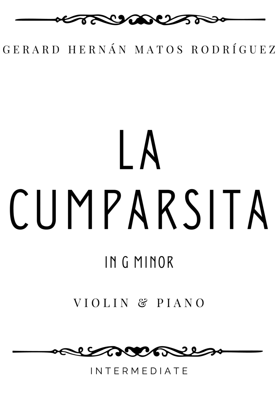 Matos Rodríguez - La Cumparsita in G Minor - Intermediate Violin Solo scores gallery preview page 1