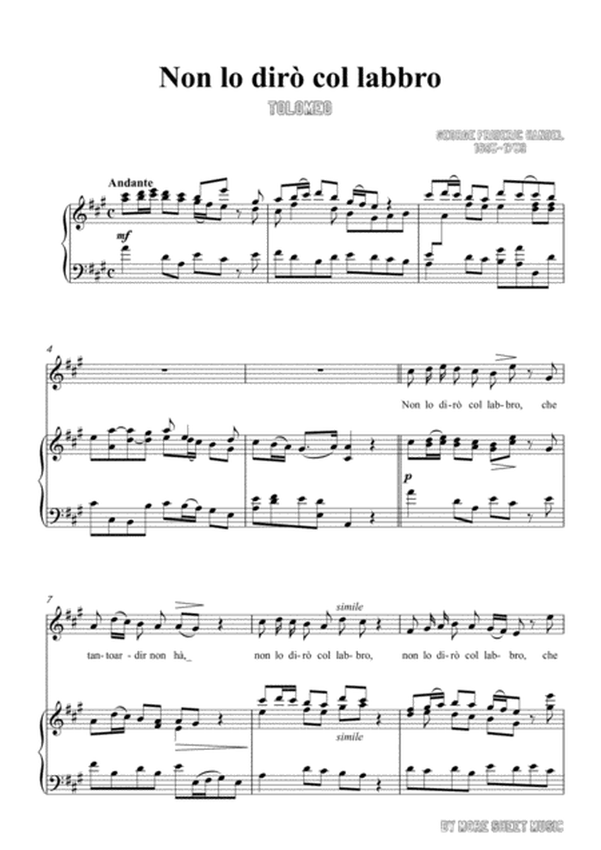 Handel-Non lo dirò col labbro in A Major,for Voice and Piano image number null