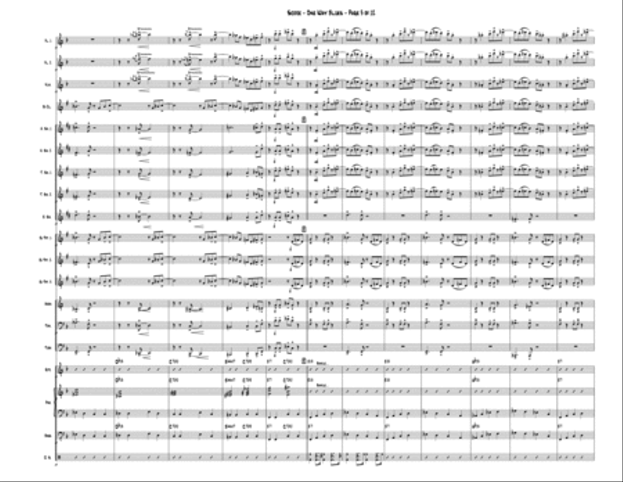 One Way Blues One Way Blues Jazz Ensemble scores gallery preview page 3