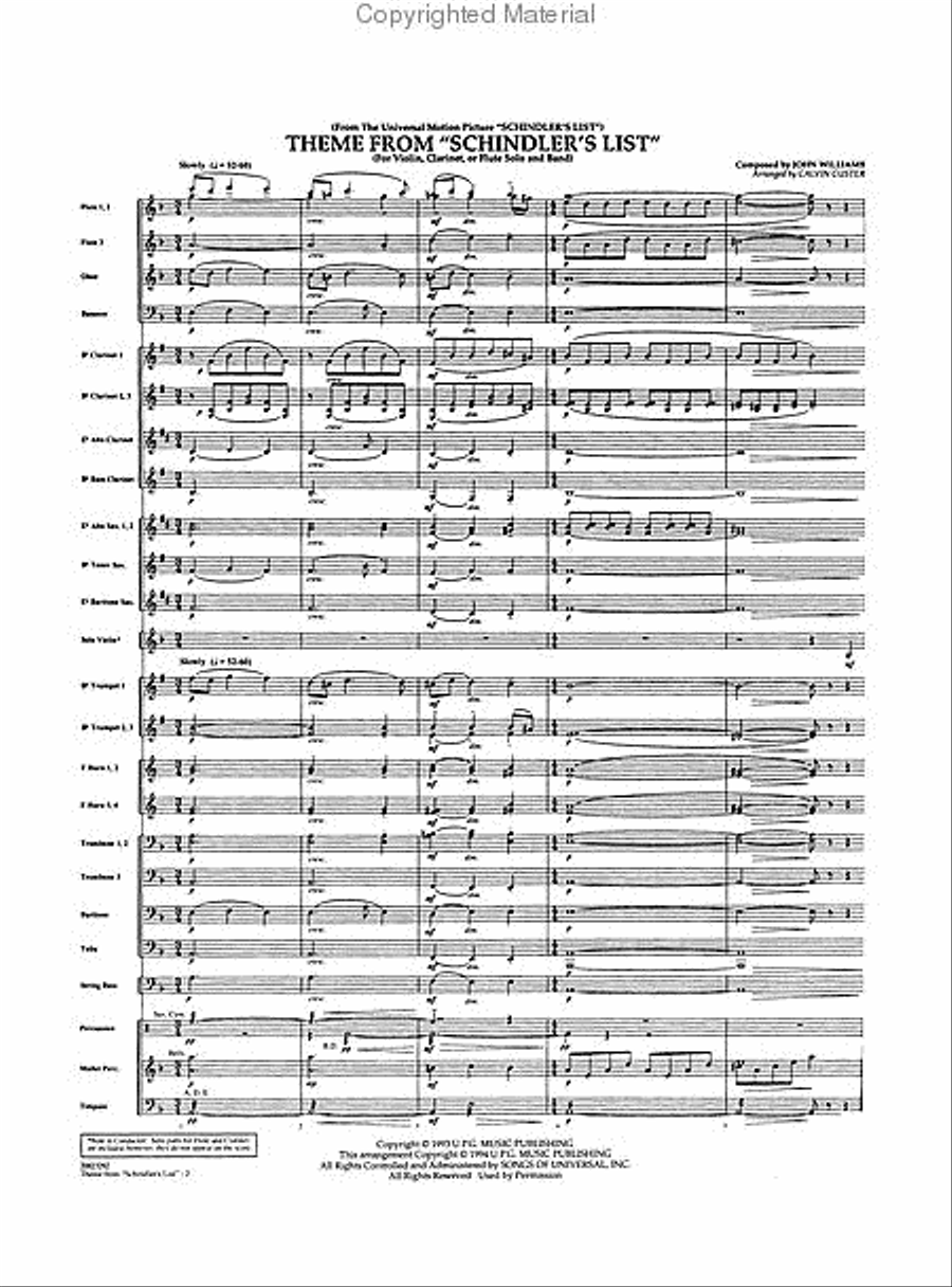 Theme from Schindler's List Concert Band scores gallery preview page 2