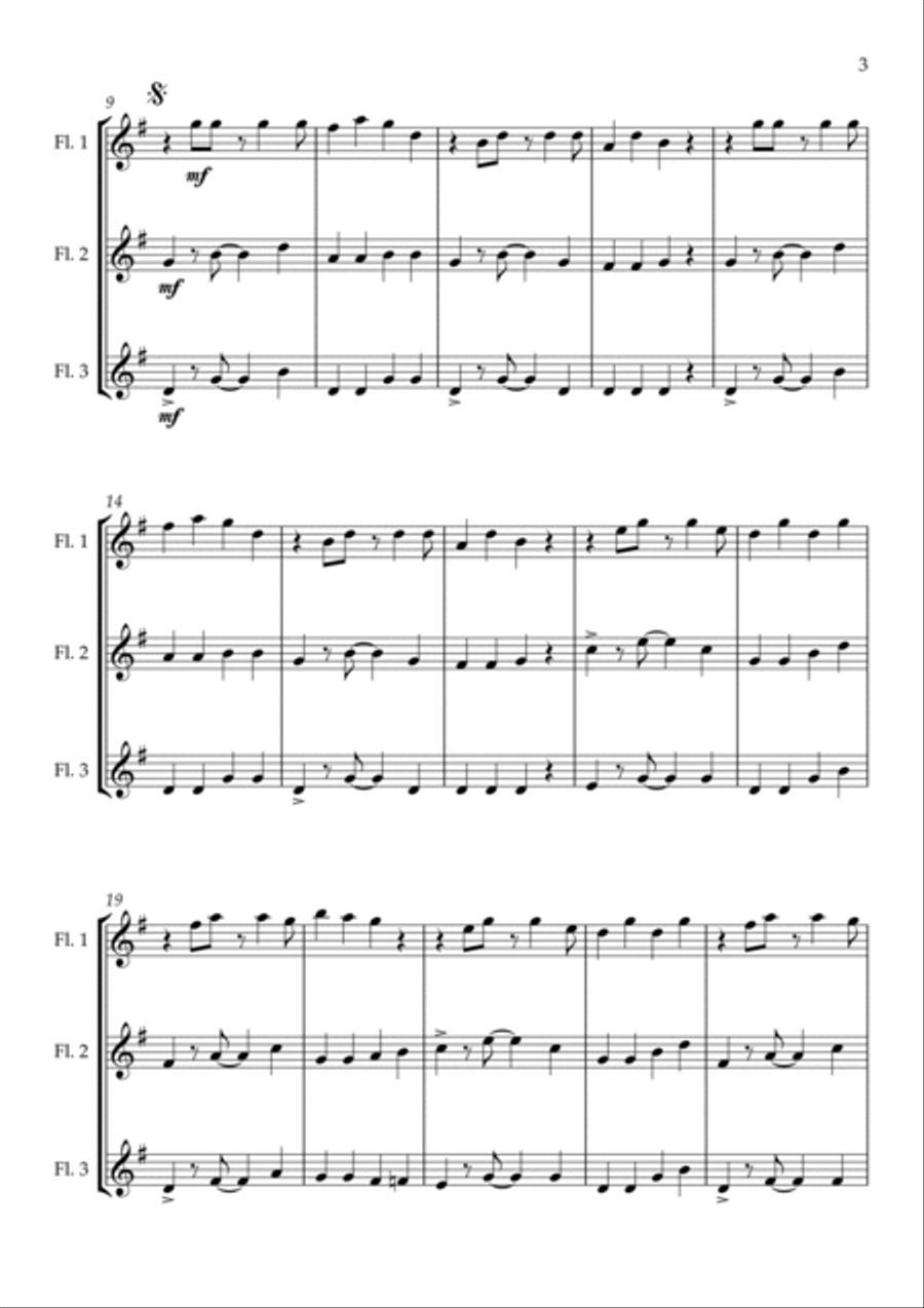 Under The Sea Flute Trio scores gallery preview page 3