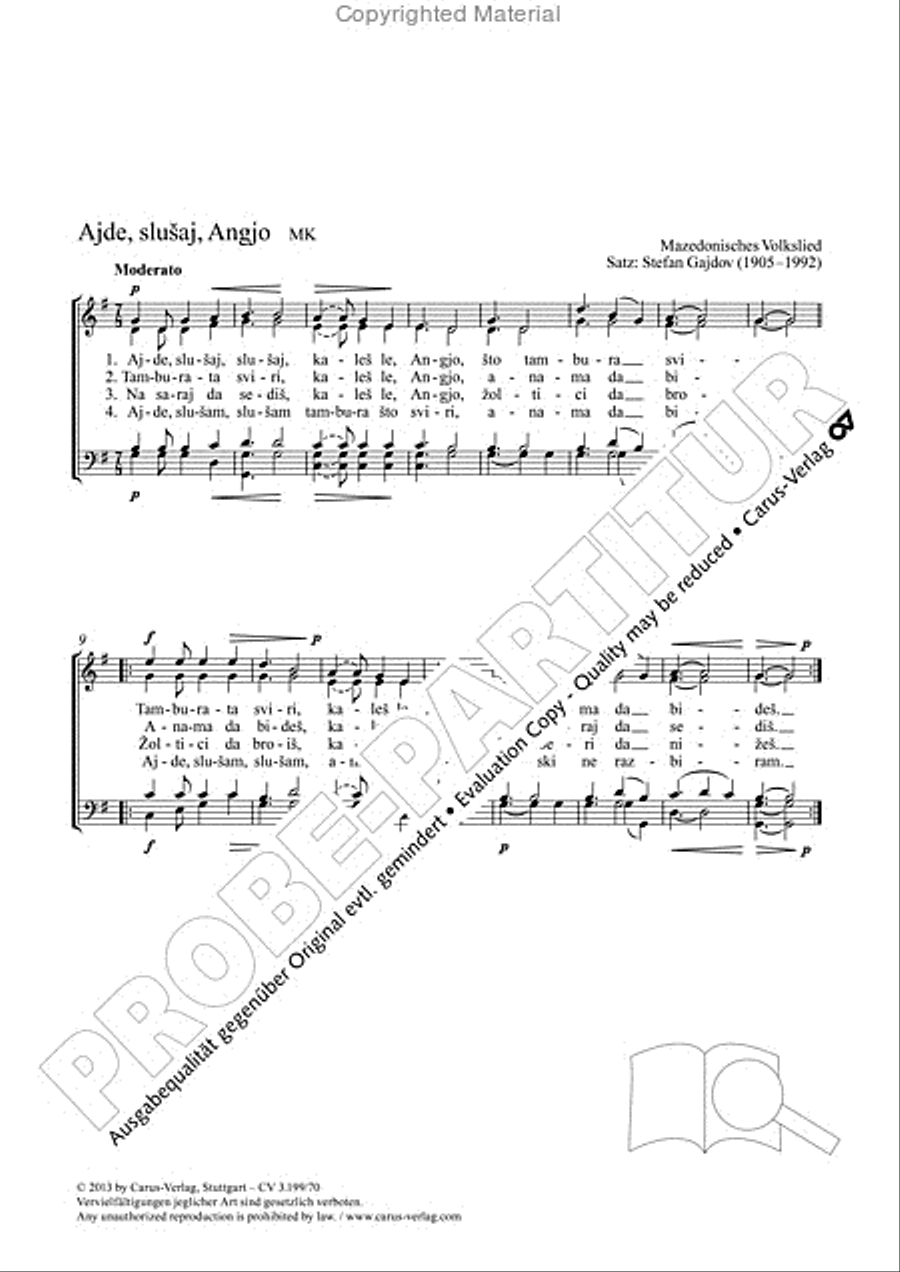 Ajde, slusaj, Angjo Ajde, slusaj, Angjo 4-Part scores gallery preview page 2