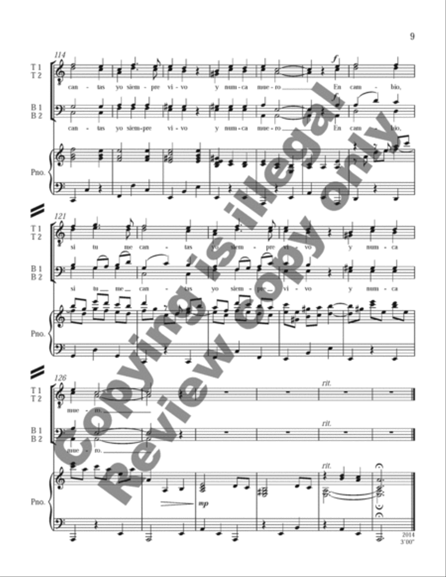 Three Mexican Folk Songs: 1. La Martiniana TTBB scores gallery preview page 17