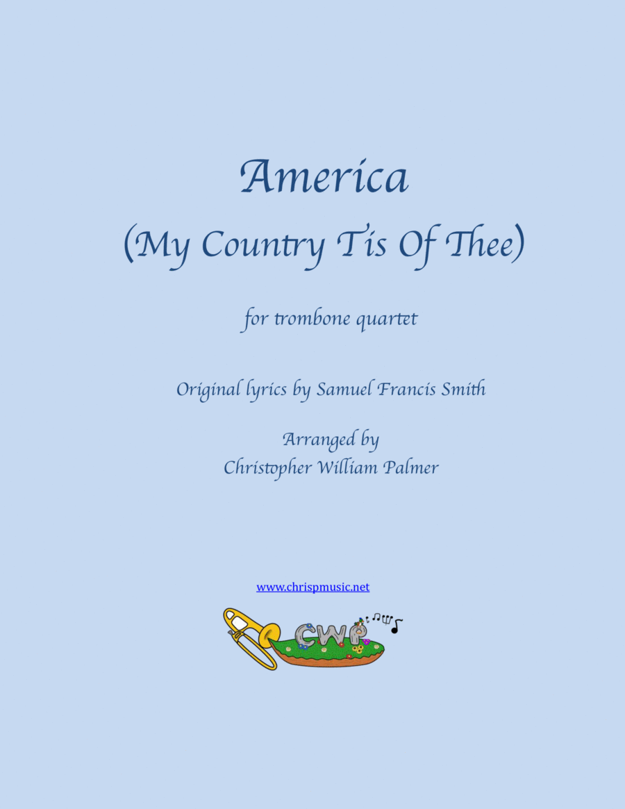 America (My Country Tis Of Thee) - Trombone Quartet Trombone Quartet scores gallery preview page 1
