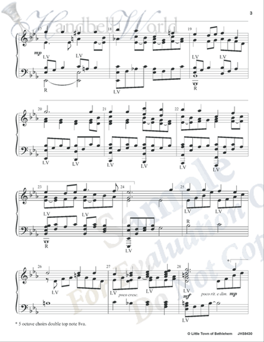 O Little Town of Bethlehem Handbell Choir scores gallery preview page 6
