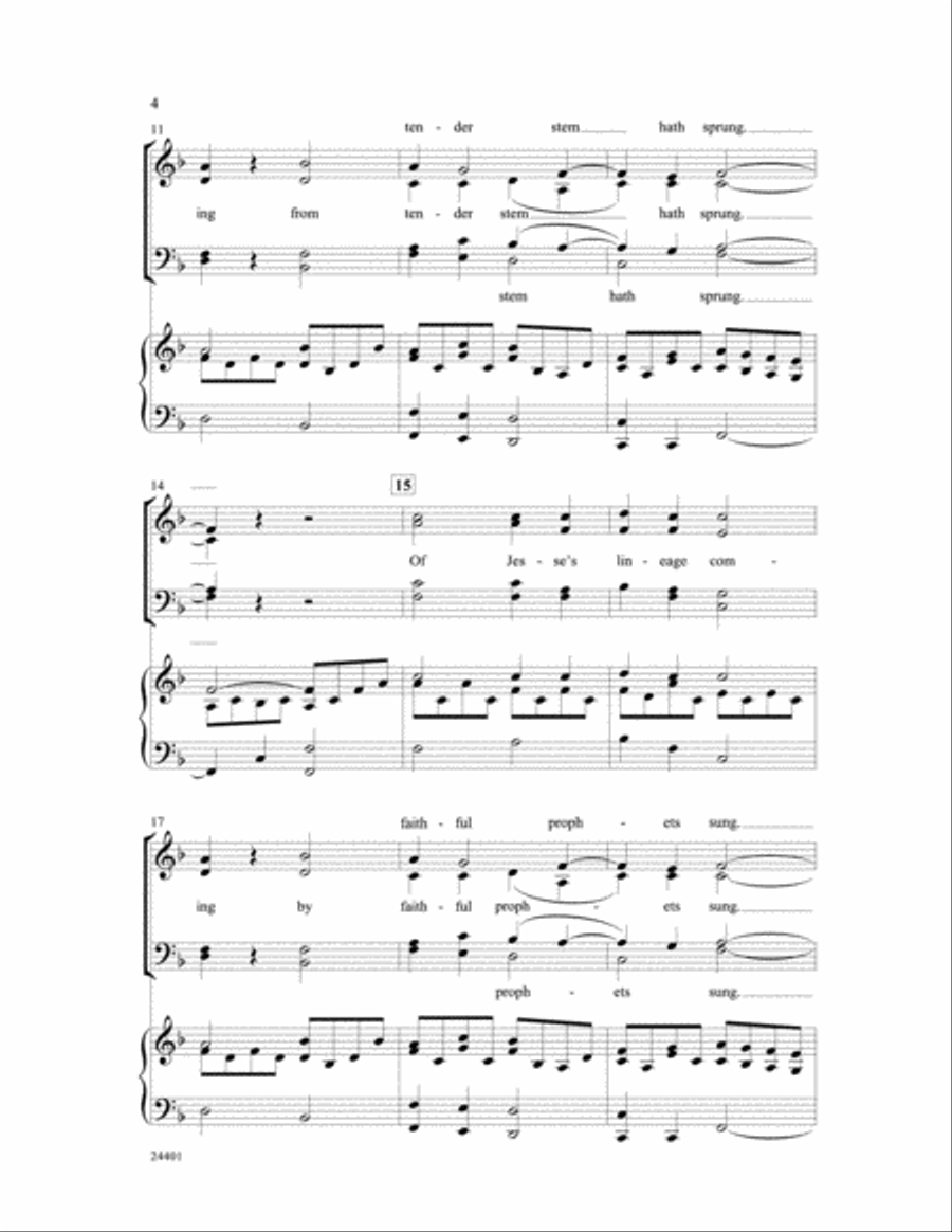 Lo, How a Rose E'er Blooming 4-Part scores gallery preview page 3