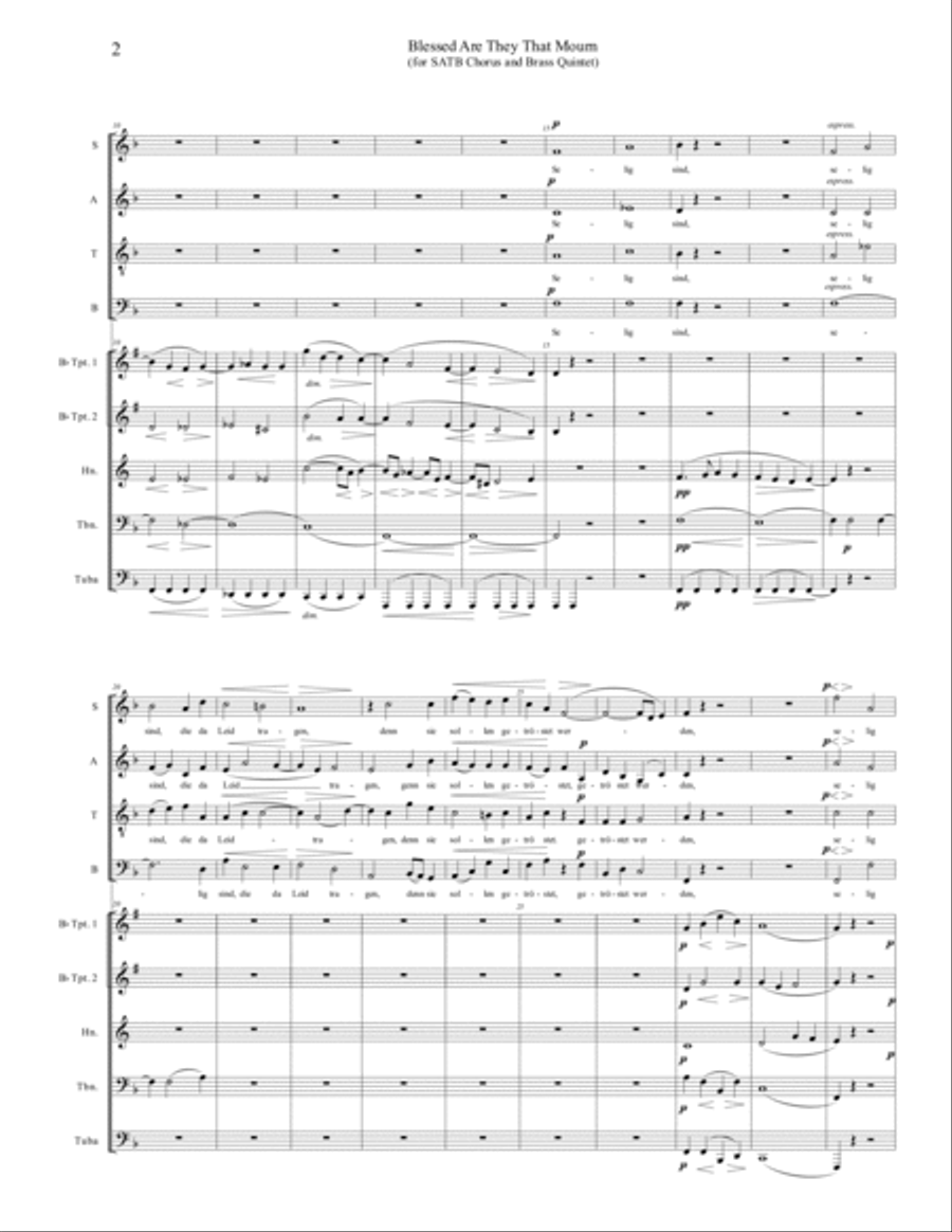Blessed Are They That Mourn (for SATB Chorus and Brass Quintet) 4-Part scores gallery preview page 3
