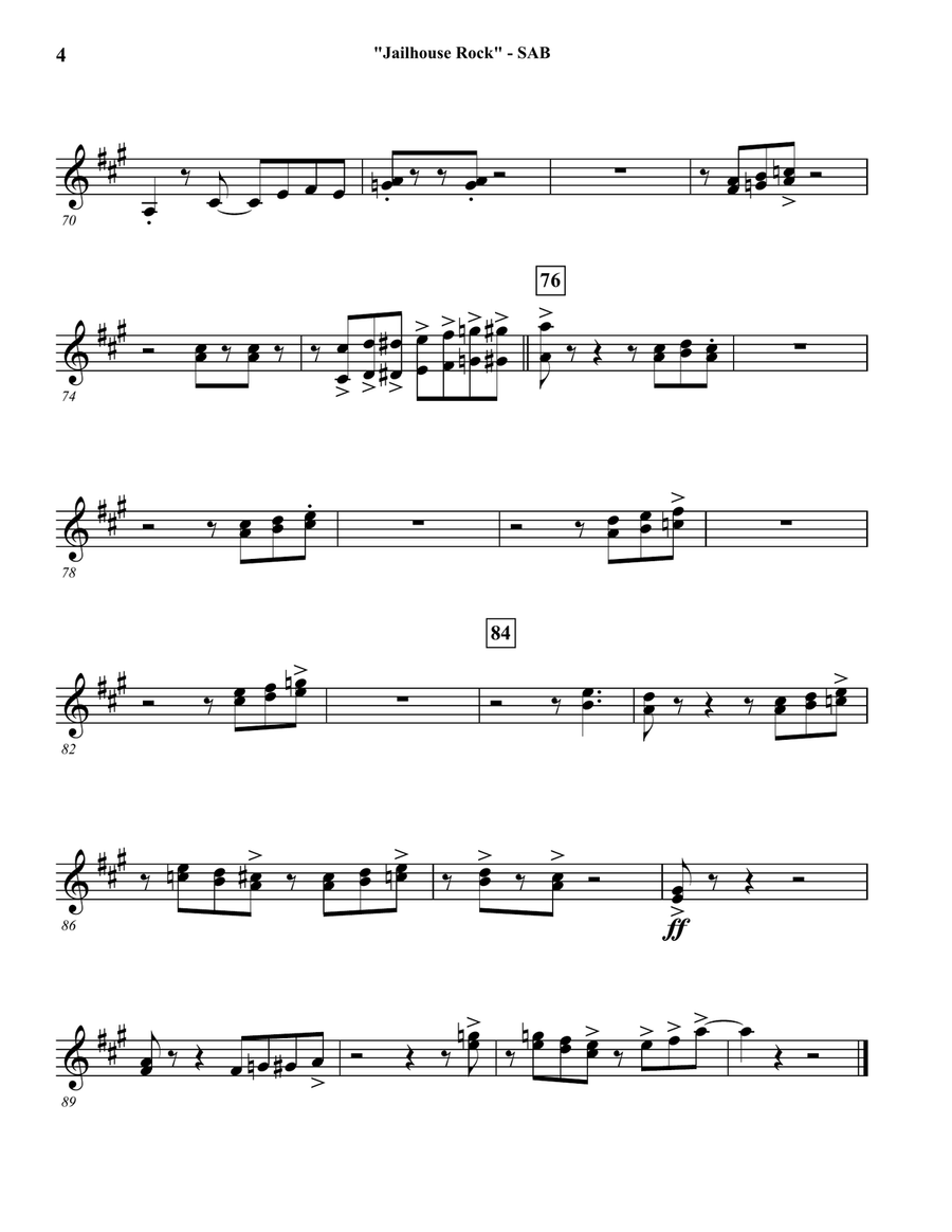 Jailhouse Rock Concert Band scores gallery preview page 4