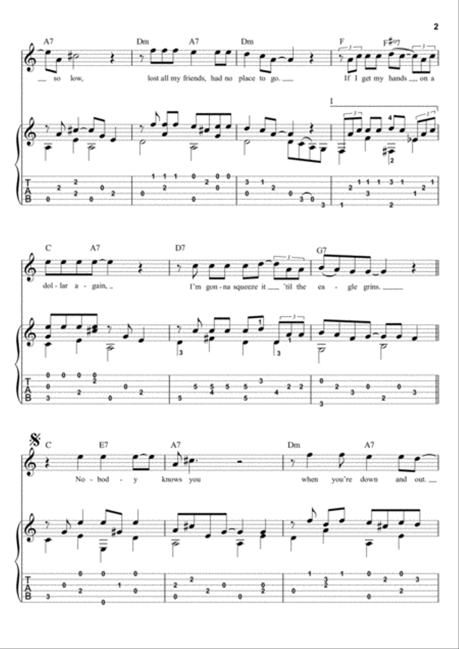 Nobody Knows You When You're Down And Out Electric Guitar scores gallery preview page 2