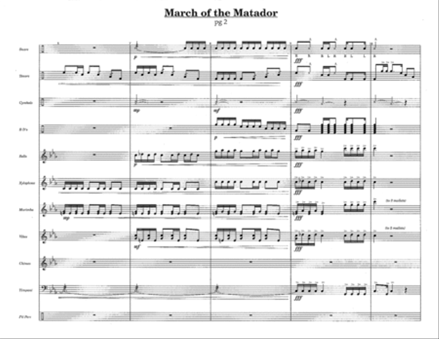 March of the Matador w/Tutor Tracks Percussion Ensemble scores gallery preview page 4