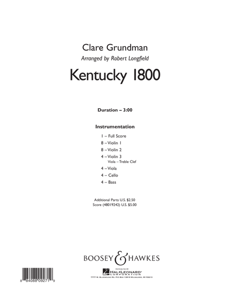 Kentucky 1800 - Conductor Score (Full Score)
