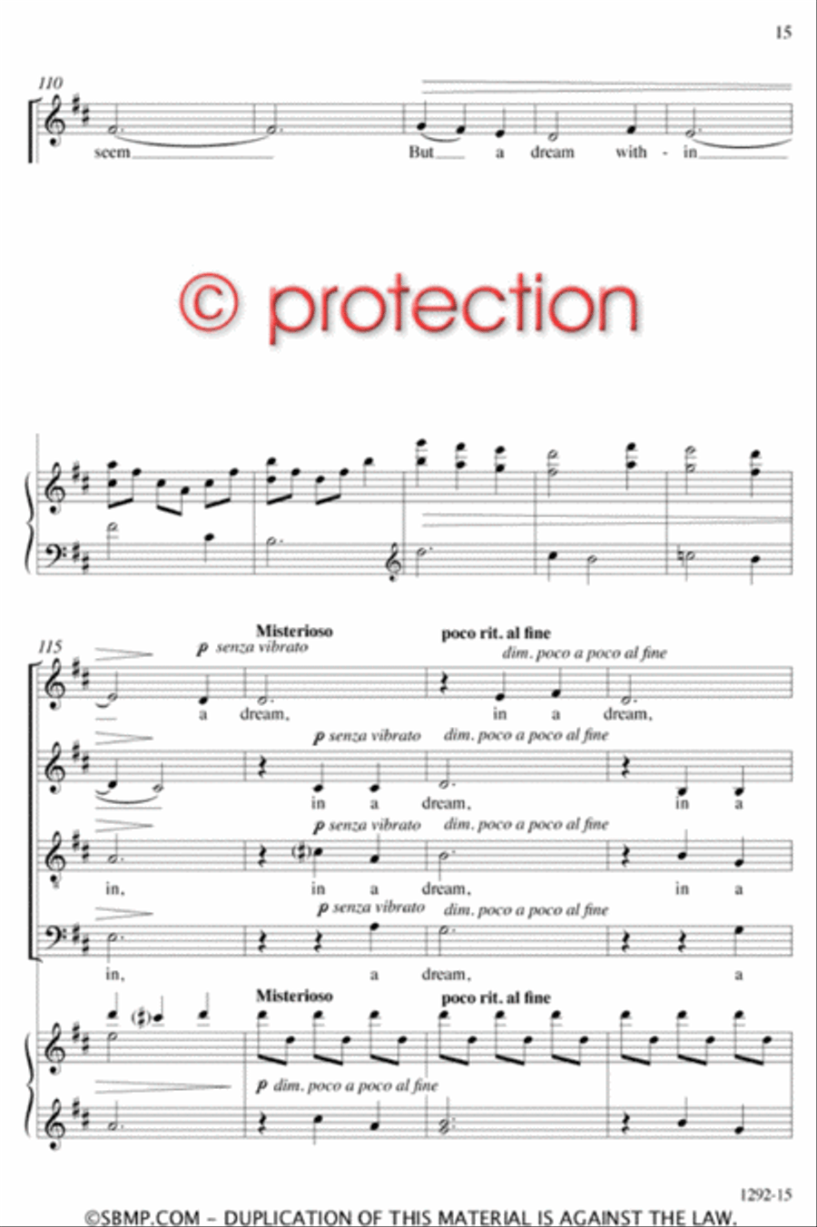 A Dream Within a Dream - SATB Octavo 4-Part scores gallery preview page 14