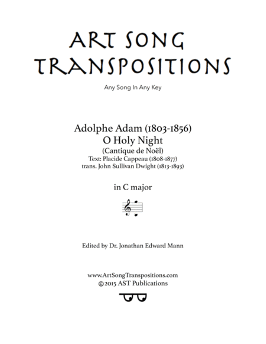 ADAM: O Holy Night (transposed to C major) Voice scores gallery preview page 1