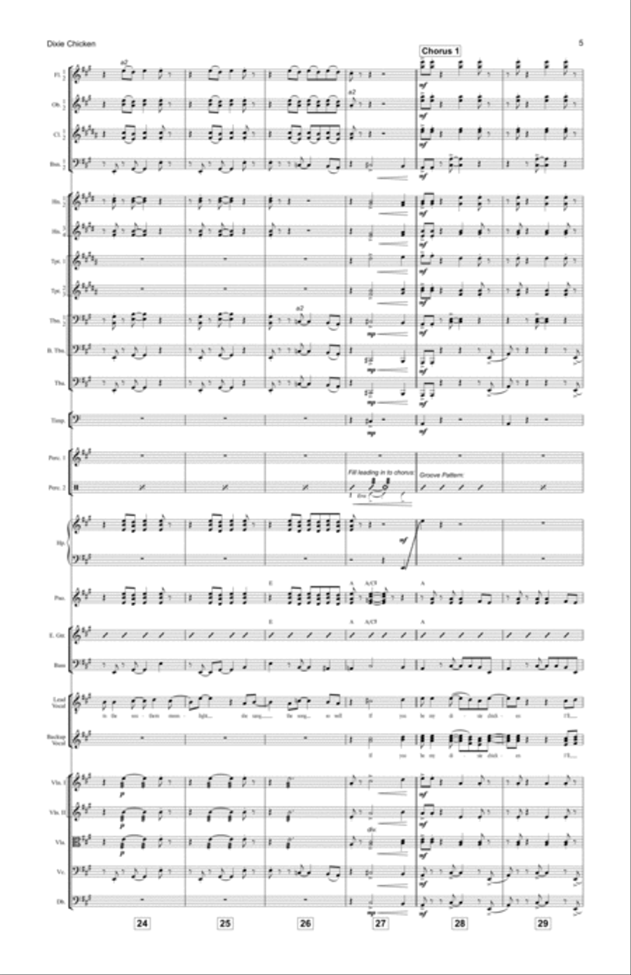 Dixie Chicken Dixie Chicken Full Orchestra scores gallery preview page 5