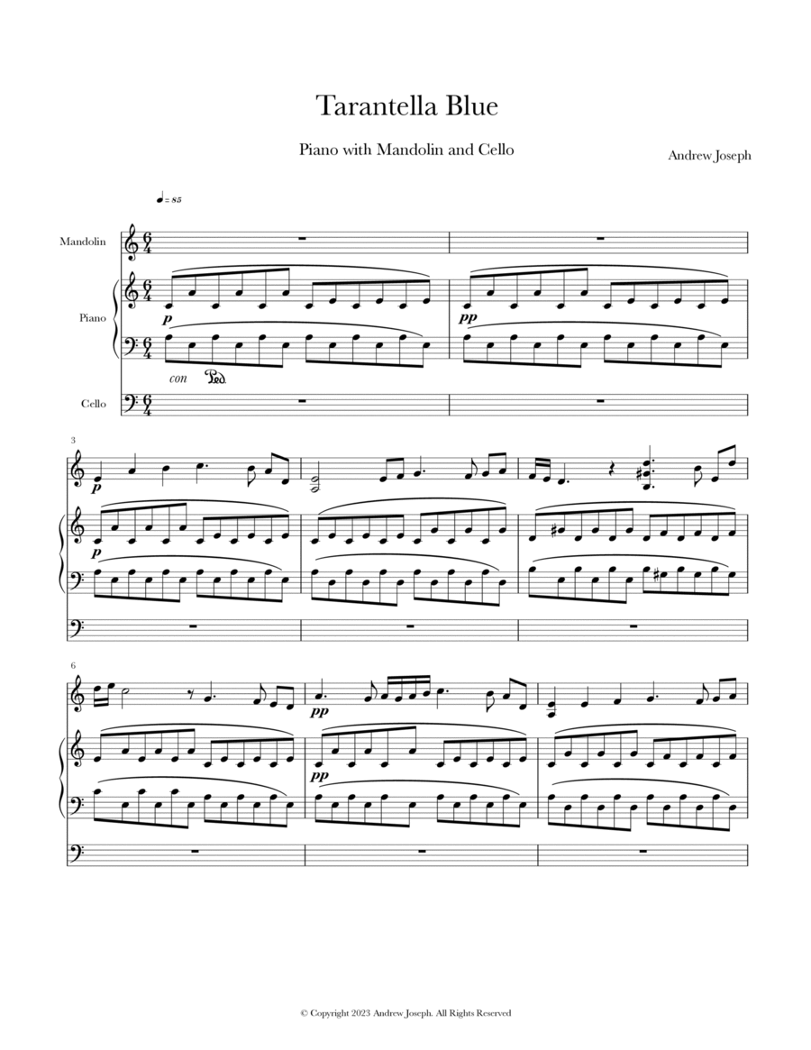 Tarantella Blue String Duet scores gallery preview page 1