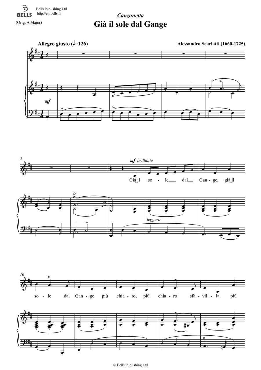Gia il sole dal Gange (D Major)