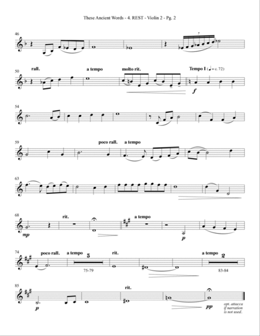 These Ancient Words - Violin 2 Choir scores gallery preview page 9