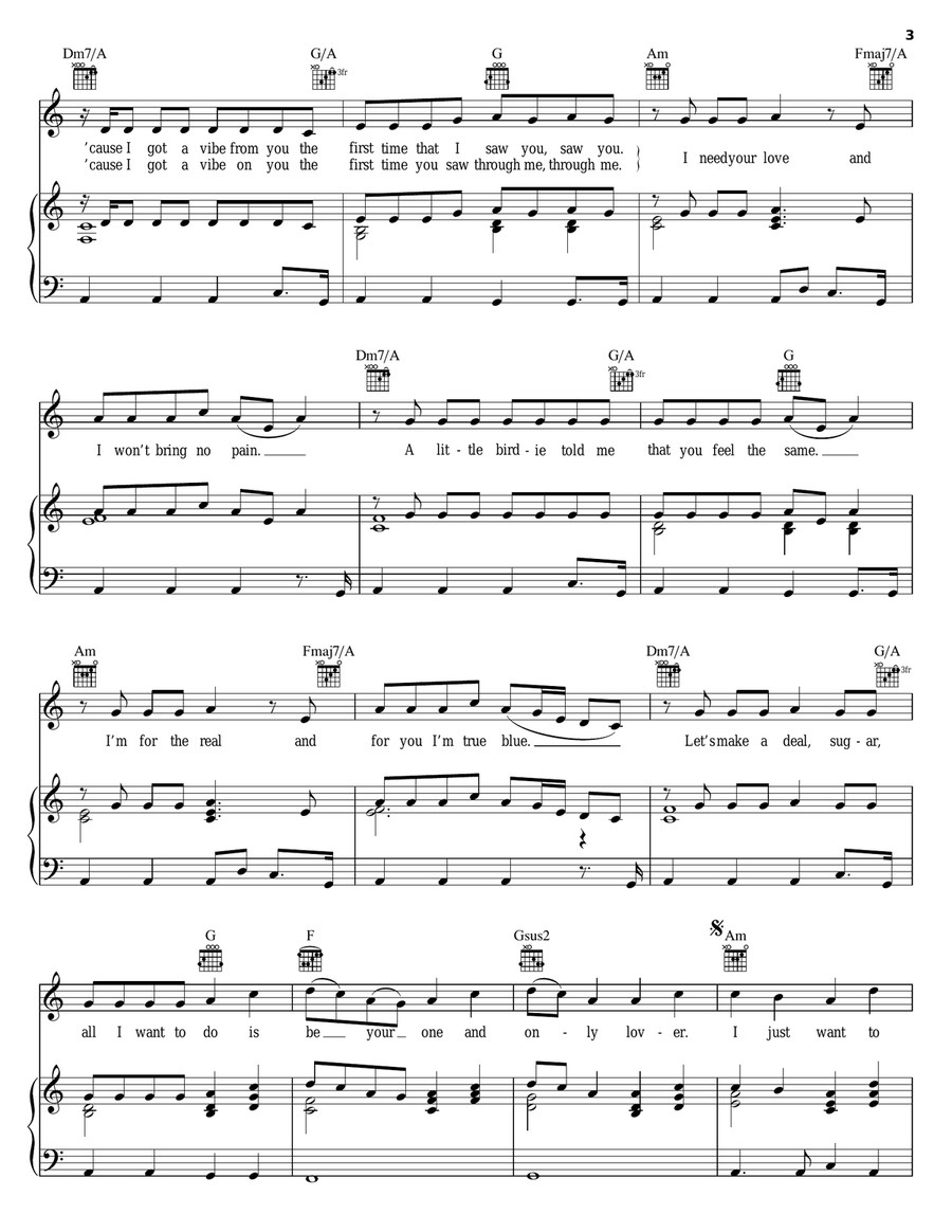 Lovergirl Piano, Vocal, Guitar scores gallery preview page 3