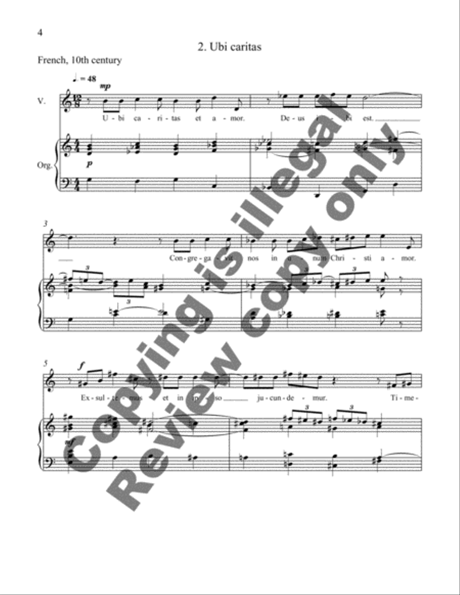 Three Latin Hymns High Voice scores gallery preview page 4