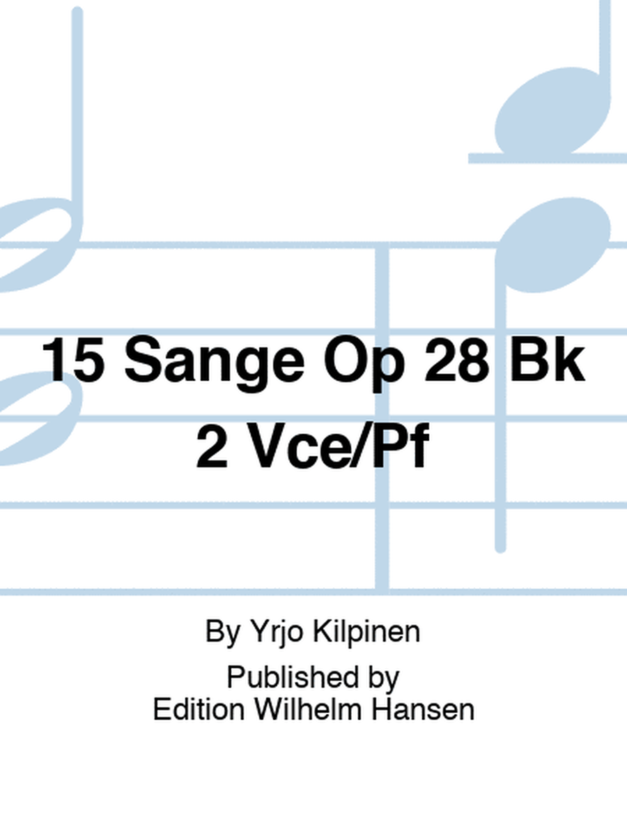 15 Sange Op 28 Bk 2 Vce/Pf