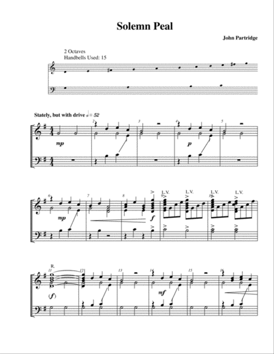A Solemn Peal Handbell Choir scores gallery preview page 1