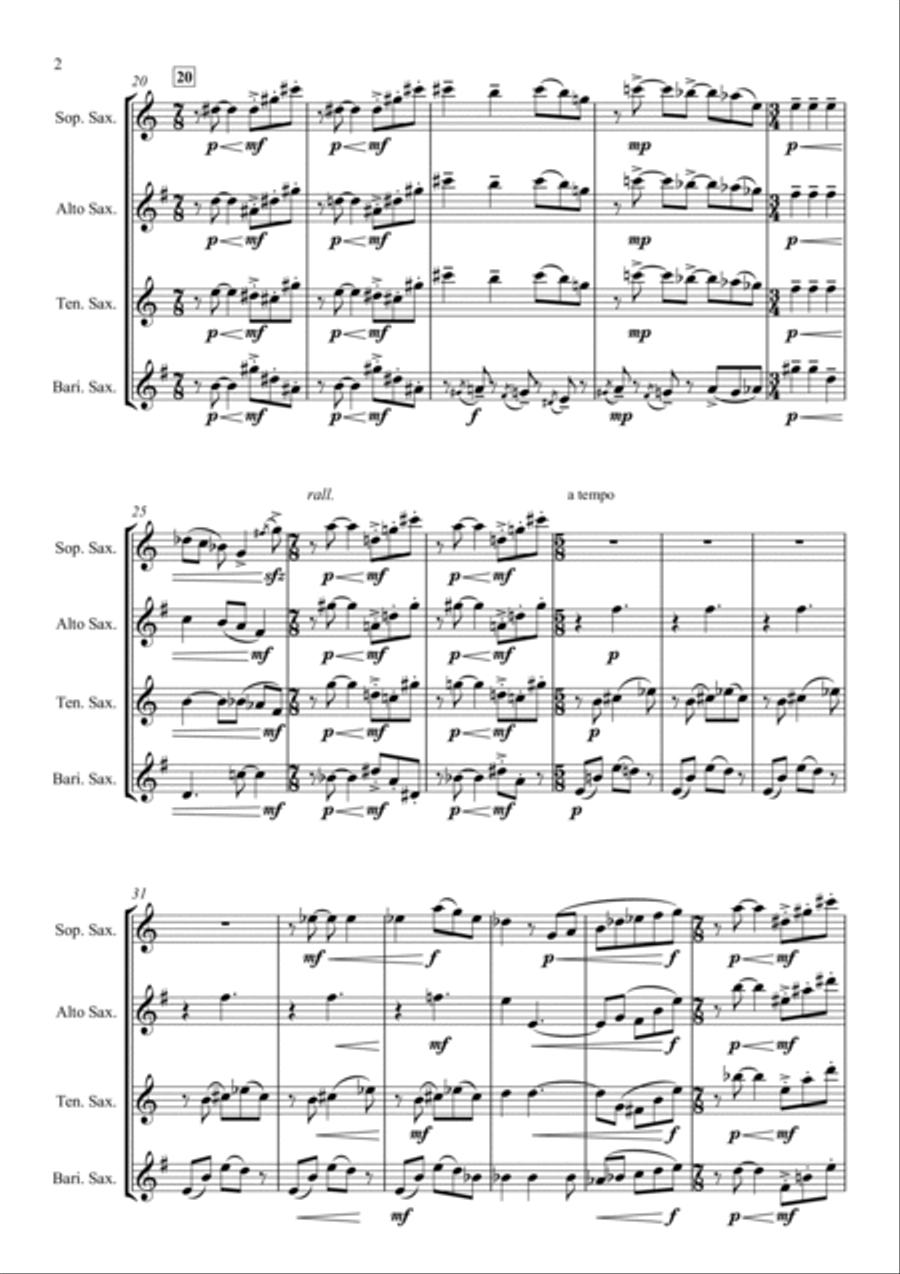 Sol de Pelotas, versão para Quarteto de Saxofones Woodwind Quartet scores gallery preview page 5