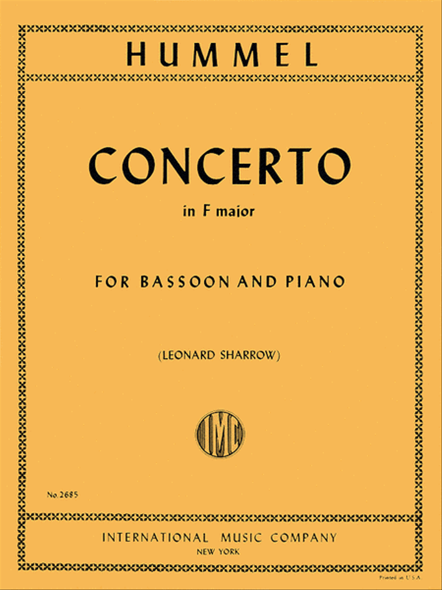 Concerto In F Major Bassoon Solo scores gallery preview page 1